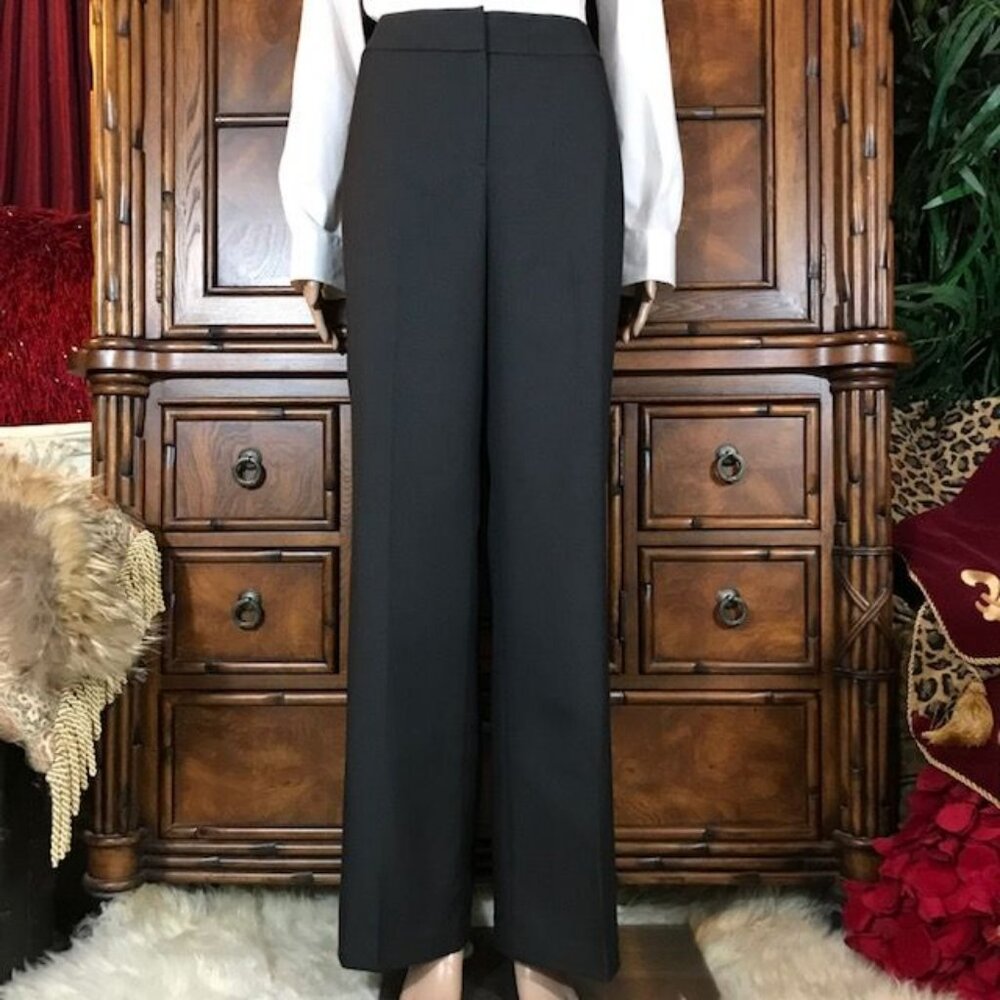 Nine West Charcoal Gray Premium Flat Front Full Straight Leg Pant